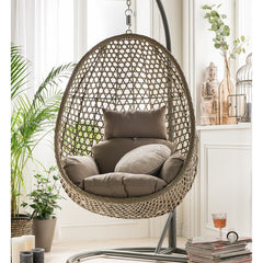 Eula Single Seater Hanging Swing With Stand For Balcony , Garden Swing (Gold)