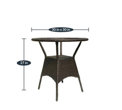 Woody Outdoor Patio Seating Set 2 Chairs and 1 Table Set (Brown)