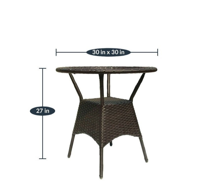 Woody Outdoor Patio Seating Set 2 Chairs and 1 Table Set (Brown)