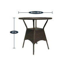 Grace Outdoor Patio Seating Set 4 Chairs and 1 Table Set (Brown)
