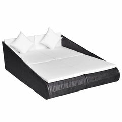 Manna Outdoor Poolside Sunbed With Cushion Daybed (Black/Brown)