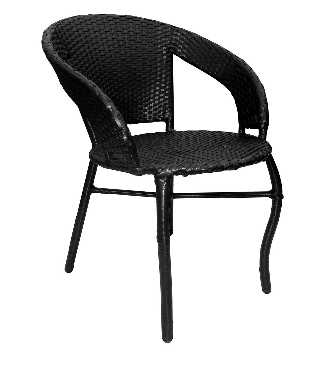 Trudy Outdoor Patio Seating Set 2 Chairs and 1 Table Set (Black)