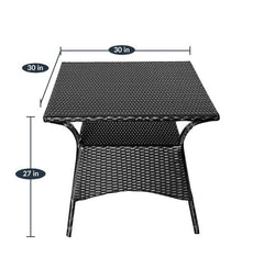 Unique Outdoor Patio Seating Set 4 Chairs and 1 Table Set (Black)