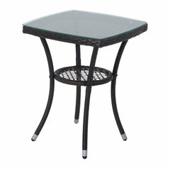 Bea Outdoor Patio Seating Set 2 Chairs and 1 Table Set (Black)