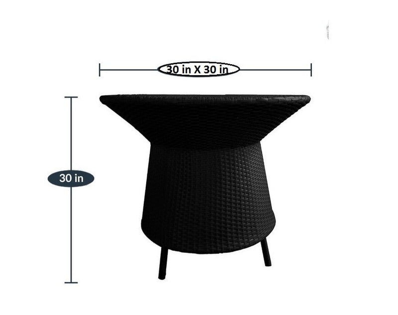 Daksh Outdoor Patio Seating Set 4 Chairs and 1 Table Set (Black)