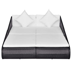 Manna Outdoor Poolside Sunbed With Cushion Daybed (Black/Brown)