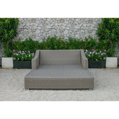 Leonardo Outdoor Poolside Sunbed With Cushion Daybed (Brown)
