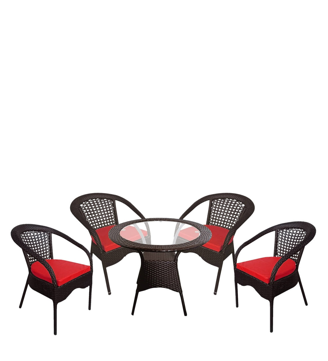 Grace Outdoor Patio Seating Set 4 Chairs and 1 Table Set (Brown)