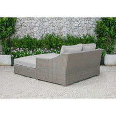 Leonardo Outdoor Poolside Sunbed With Cushion Daybed (Brown)