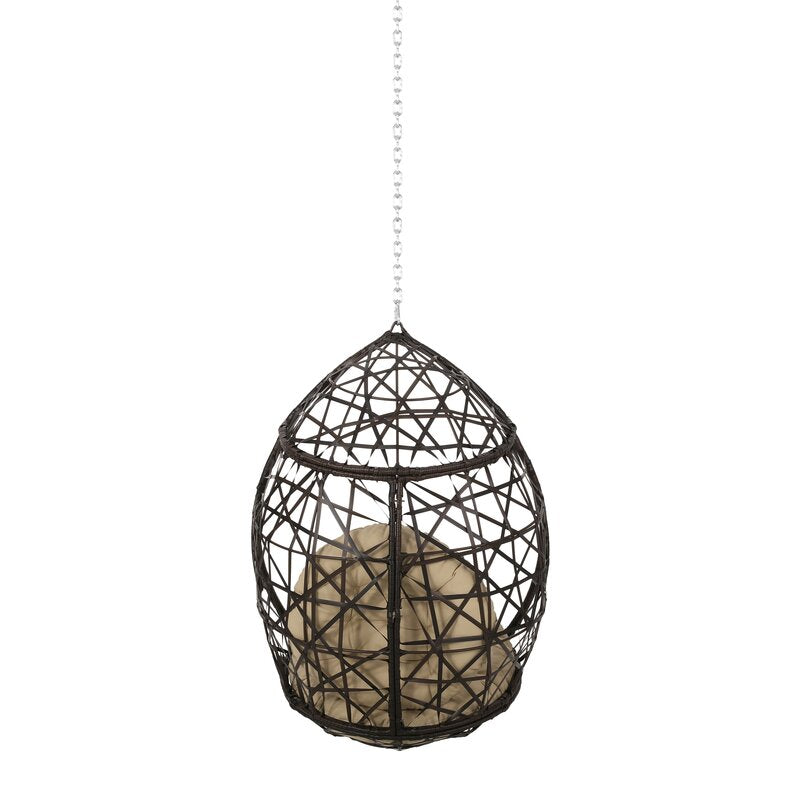 Bruno Single Seater Hanging Swing Without Stand For Balcony , Garden Swing (Dark Brown)