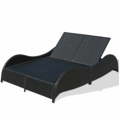Capone Outdoor Poolside Sunbed With Cushion Daybed (Black/Brown)