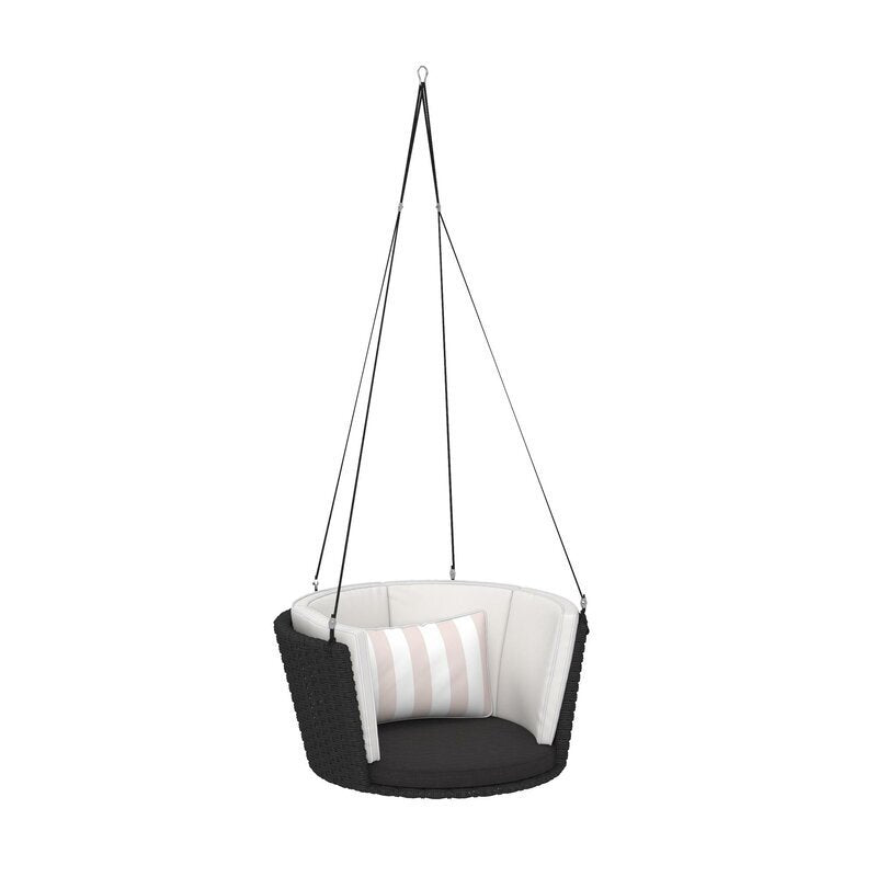 Leone Single Seater Hanging Swing Without Stand For Balcony , Garden Swing (Black)