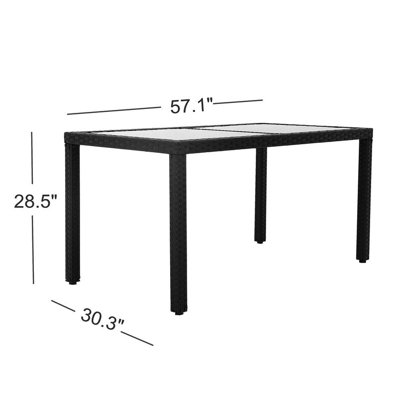 Palermo Outdoor Patio Dining Set 6 Chairs and 1 Table (Black)
