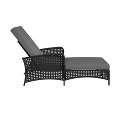 Atto Outdoor Swimming Poolside Lounger (Black)