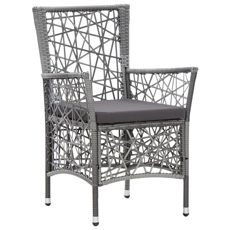 Elda Outdoor Patio Dining Set 4 Chairs and 1 Table (Gray)