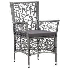 Elda Outdoor Patio Dining Set 4 Chairs and 1 Table (Gray)