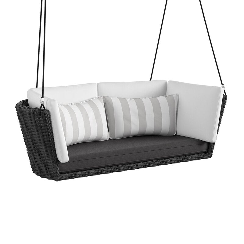 Benigno Double Seater Hanging Swing Without Stand For Balcony , Garden Swing (Black)