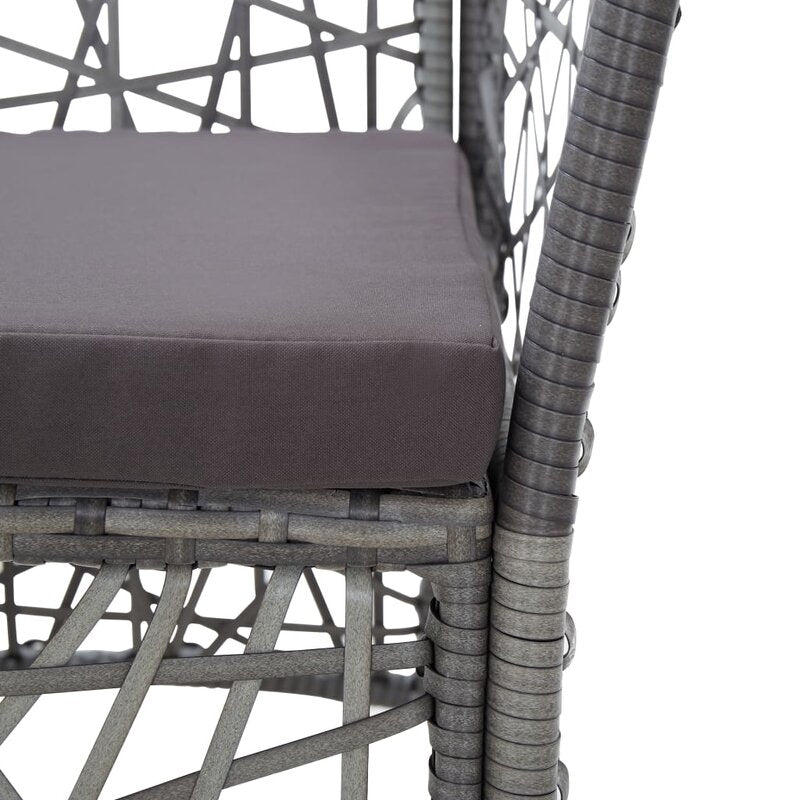 Elda Outdoor Patio Dining Set 4 Chairs and 1 Table (Gray)