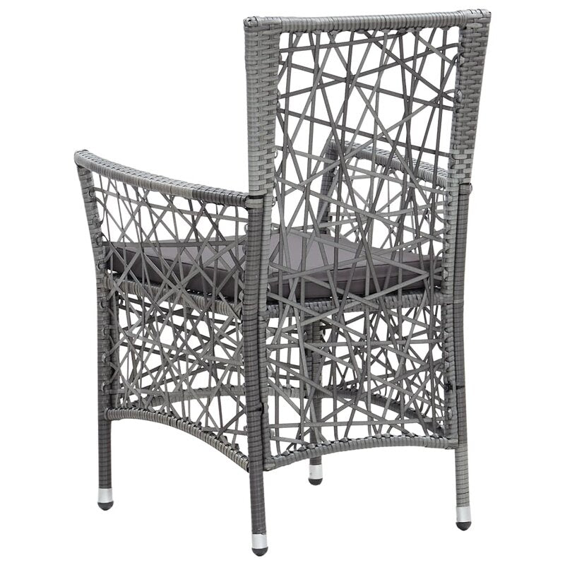 Elda Outdoor Patio Dining Set 4 Chairs and 1 Table (Gray)