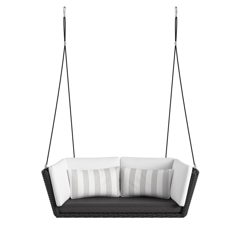 Benigno Double Seater Hanging Swing Without Stand For Balcony , Garden Swing (Black)