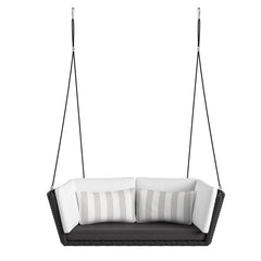 Benigno Double Seater Hanging Swing Without Stand For Balcony , Garden Swing (Black)