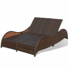 Capone Outdoor Poolside Sunbed With Cushion Daybed (Black/Brown)