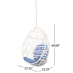 Samuele Single Seater Hanging Swing Without Stand For Balcony , Garden Swing (White)