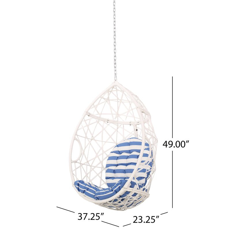 Samuele Single Seater Hanging Swing Without Stand For Balcony , Garden Swing (White)
