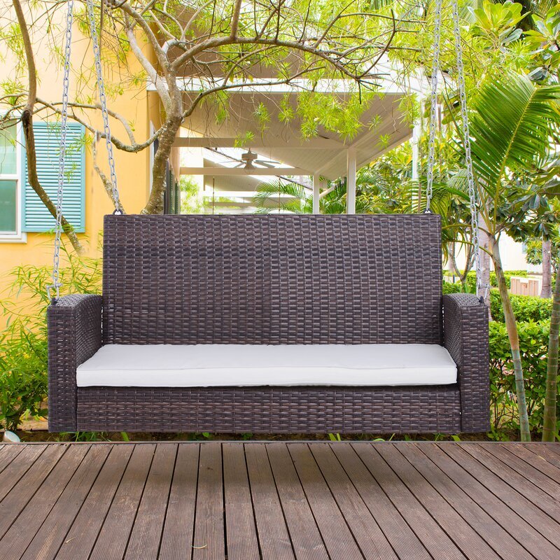 Conti Double Seater Hanging Swing Without Stand For Balcony , Garden Swing (Dark Brown)