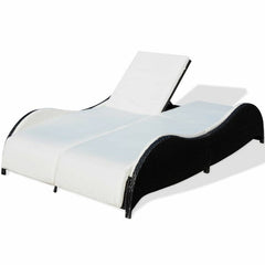 Capone Outdoor Poolside Sunbed With Cushion Daybed (Black/Brown)