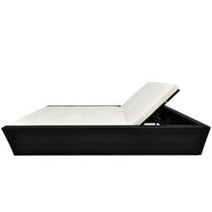 Adalberto Outdoor Poolside Sunbed With Cushion Daybed (Black/Brown)