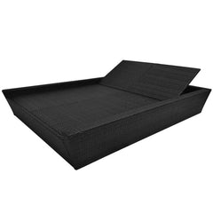 Adalberto Outdoor Poolside Sunbed With Cushion Daybed (Black/Brown)