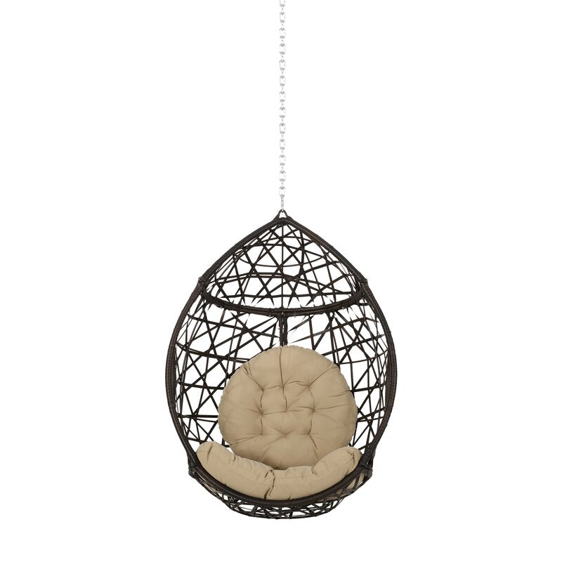 Bruno Single Seater Hanging Swing Without Stand For Balcony , Garden Swing (Dark Brown)