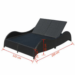 Capone Outdoor Poolside Sunbed With Cushion Daybed (Black/Brown)