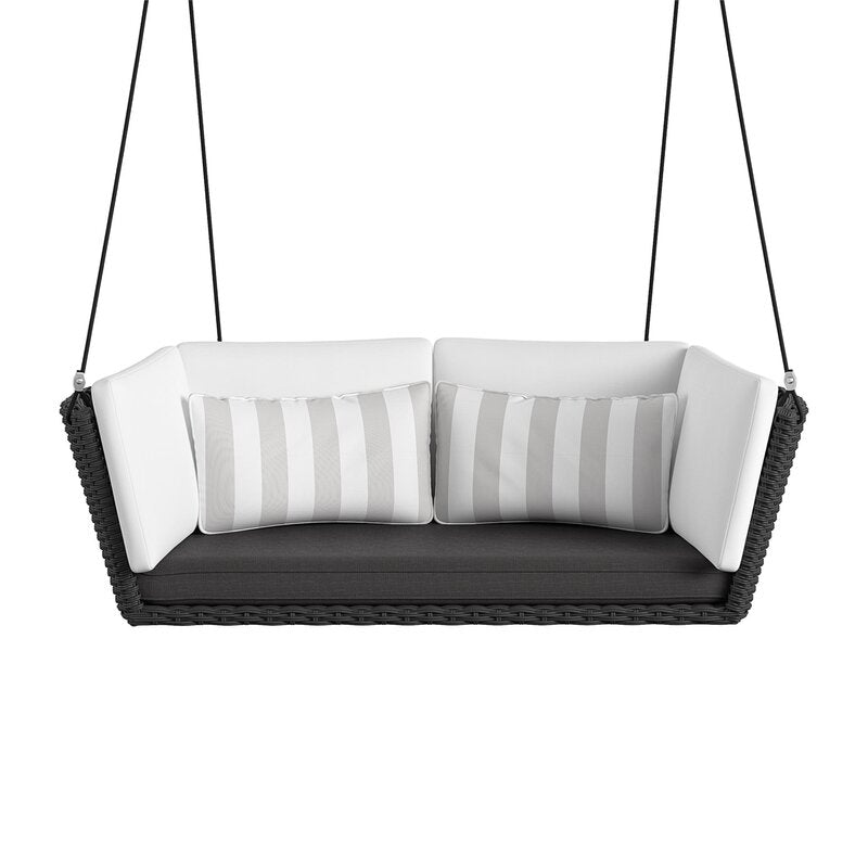 Benigno Double Seater Hanging Swing Without Stand For Balcony , Garden Swing (Black)