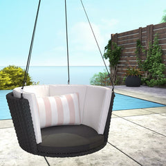 Leone Single Seater Hanging Swing Without Stand For Balcony , Garden Swing (Black)