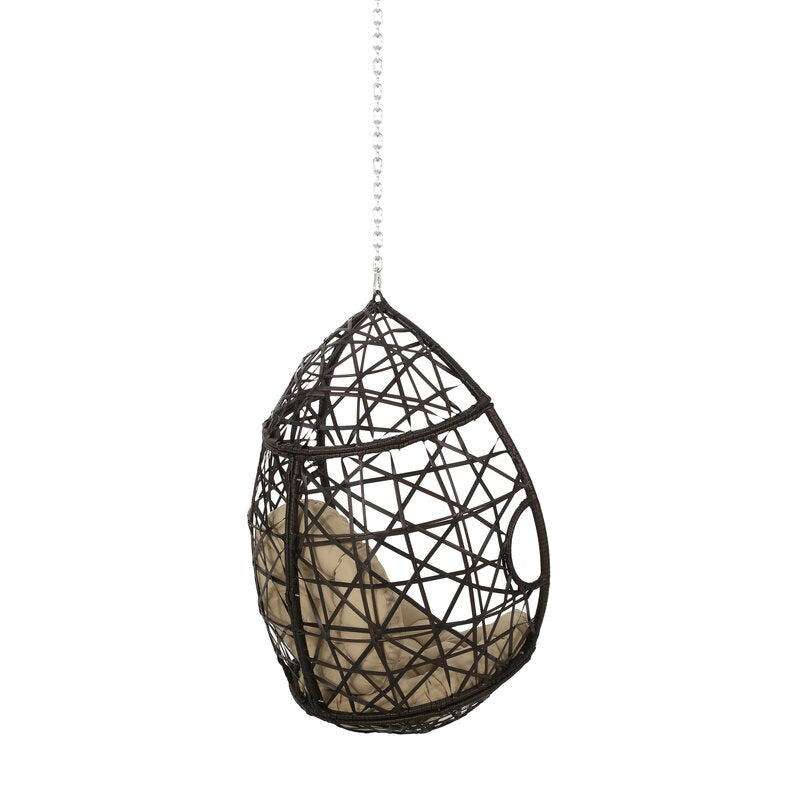 Bruno Single Seater Hanging Swing Without Stand For Balcony , Garden Swing (Dark Brown)