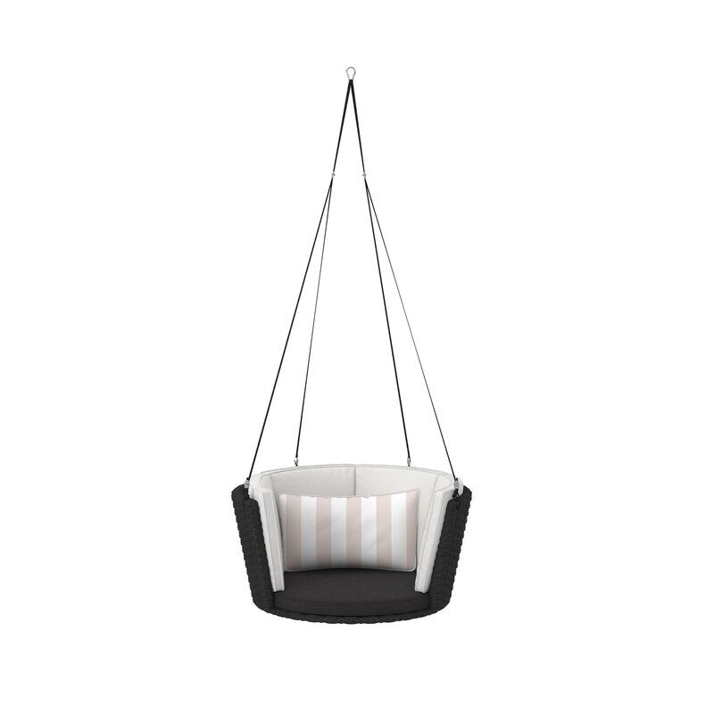 Leone Single Seater Hanging Swing Without Stand For Balcony , Garden Swing (Black)