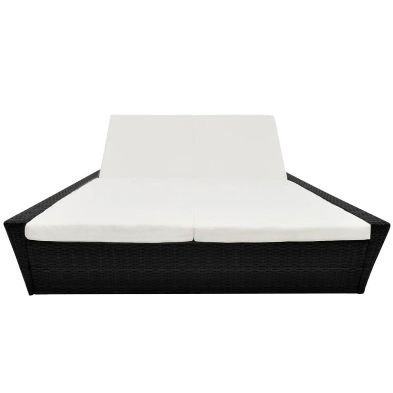 Adalberto Outdoor Poolside Sunbed With Cushion Daybed (Black/Brown)