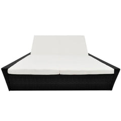 Adalberto Outdoor Poolside Sunbed With Cushion Daybed (Black/Brown)