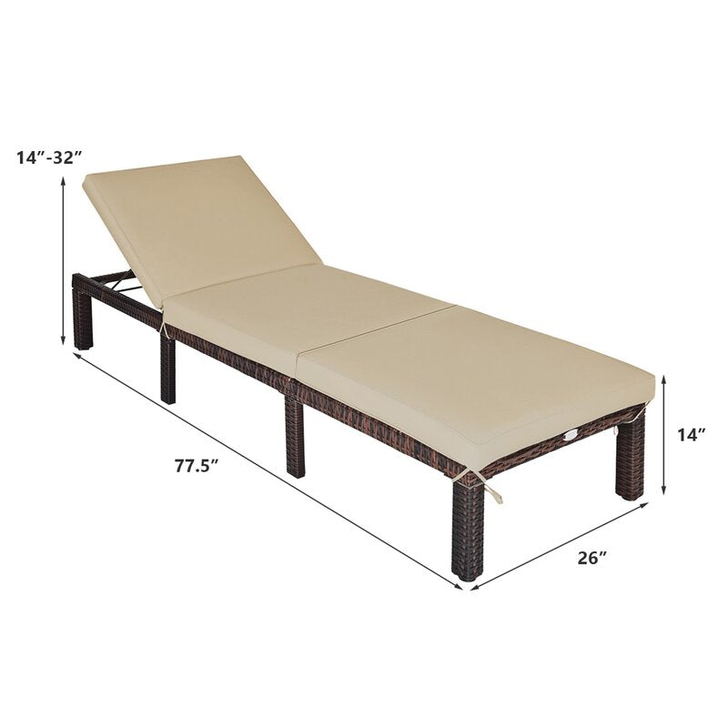 Elite Outdoor Swimming Poolside Lounger (Dark Brown)