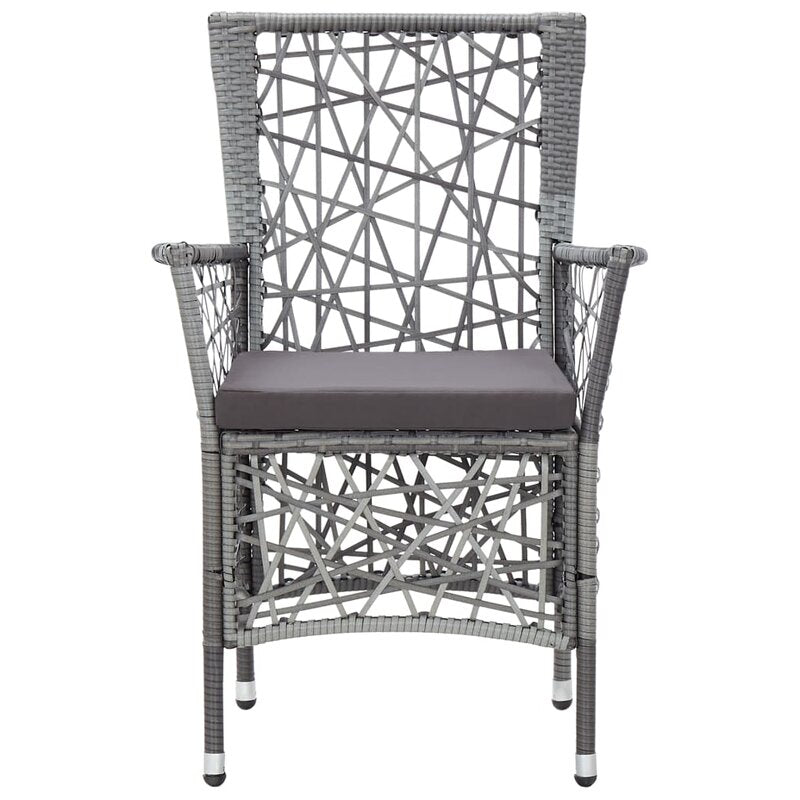 Elda Outdoor Patio Dining Set 4 Chairs and 1 Table (Gray)
