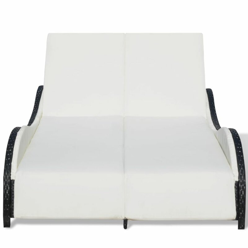 Capone Outdoor Poolside Sunbed With Cushion Daybed (Black/Brown)
