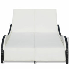 Capone Outdoor Poolside Sunbed With Cushion Daybed (Black/Brown)