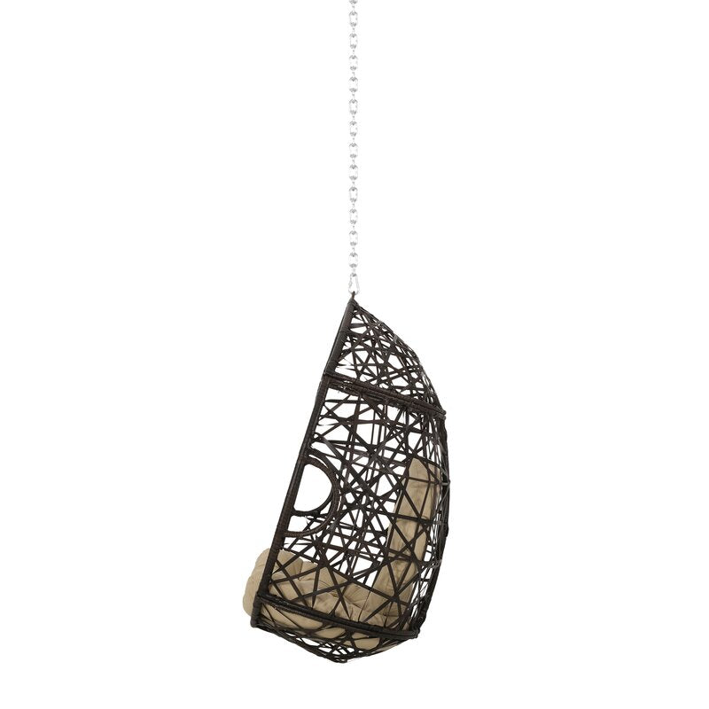 Bruno Single Seater Hanging Swing Without Stand For Balcony , Garden Swing (Dark Brown)