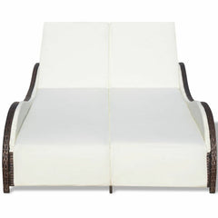 Capone Outdoor Poolside Sunbed With Cushion Daybed (Black/Brown)