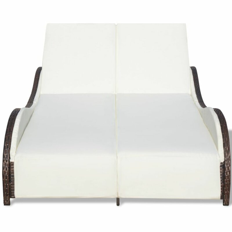 Capone Outdoor Poolside Sunbed With Cushion Daybed (Black/Brown)