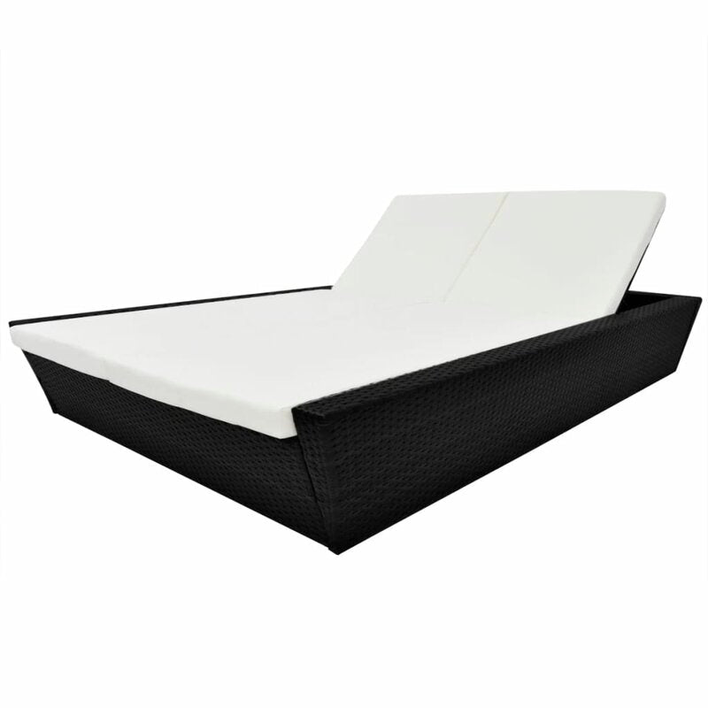 Adalberto Outdoor Poolside Sunbed With Cushion Daybed (Black/Brown)