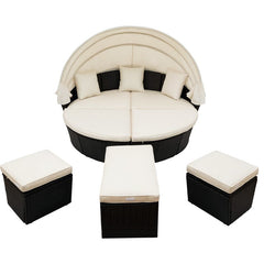 Boni Outdoor Poolside Sunbed With Cushion Daybed (Black)