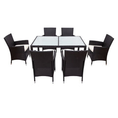Orso Outdoor Patio Dining Set 6 Chairs and 1 Table (Black)